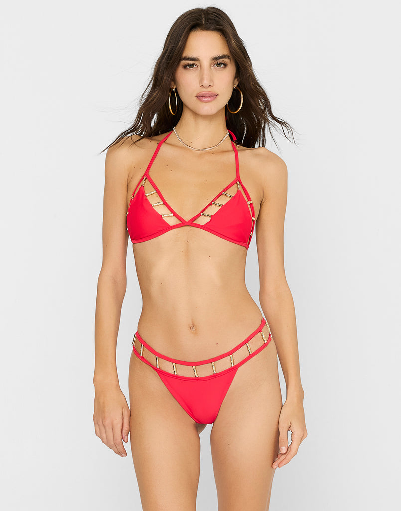 Top Beach Triangle Bunny in Bikini | Red Swimwear Billie