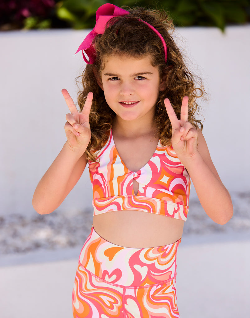 Katie Child Legging in Pink/Orange Multi, Beach Bunny