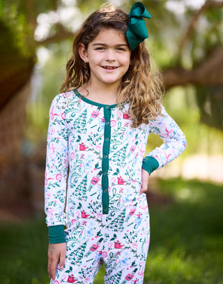 Andes Kids Lounge Onsie in Christmas In The City - Front Detail View / Resort 2023 Campaign