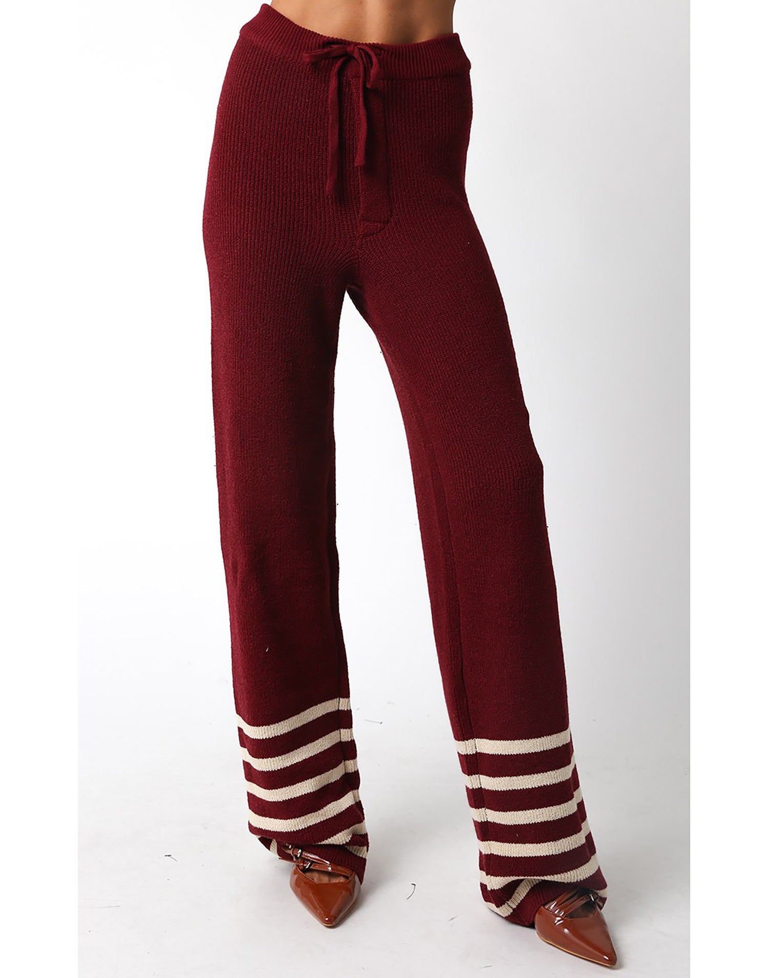 Cozy Cali Lounge Bottom by Summer Haus - Burgundy/White