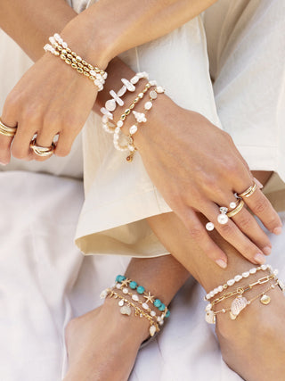 Starfish and Turquoise Beaded Anklet