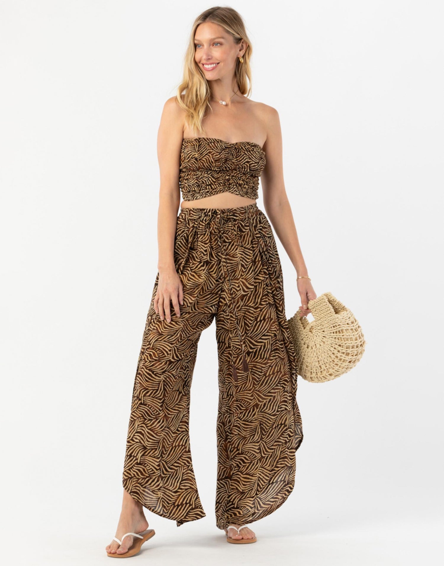 Shoreline Pant by Tiare Hawaii in Batik Sumatra - Front View