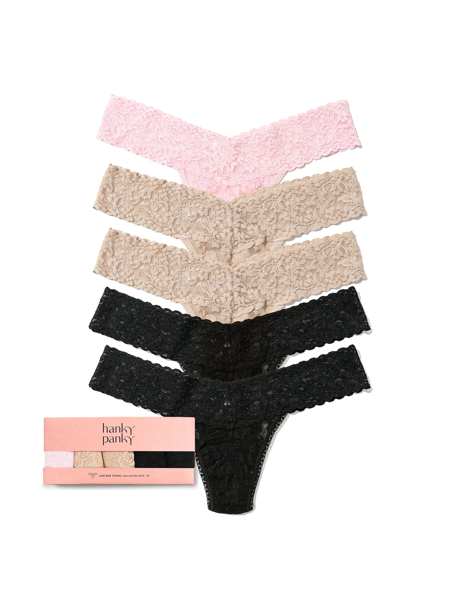 5 Pack Signature Lace® Low Rise Thongs