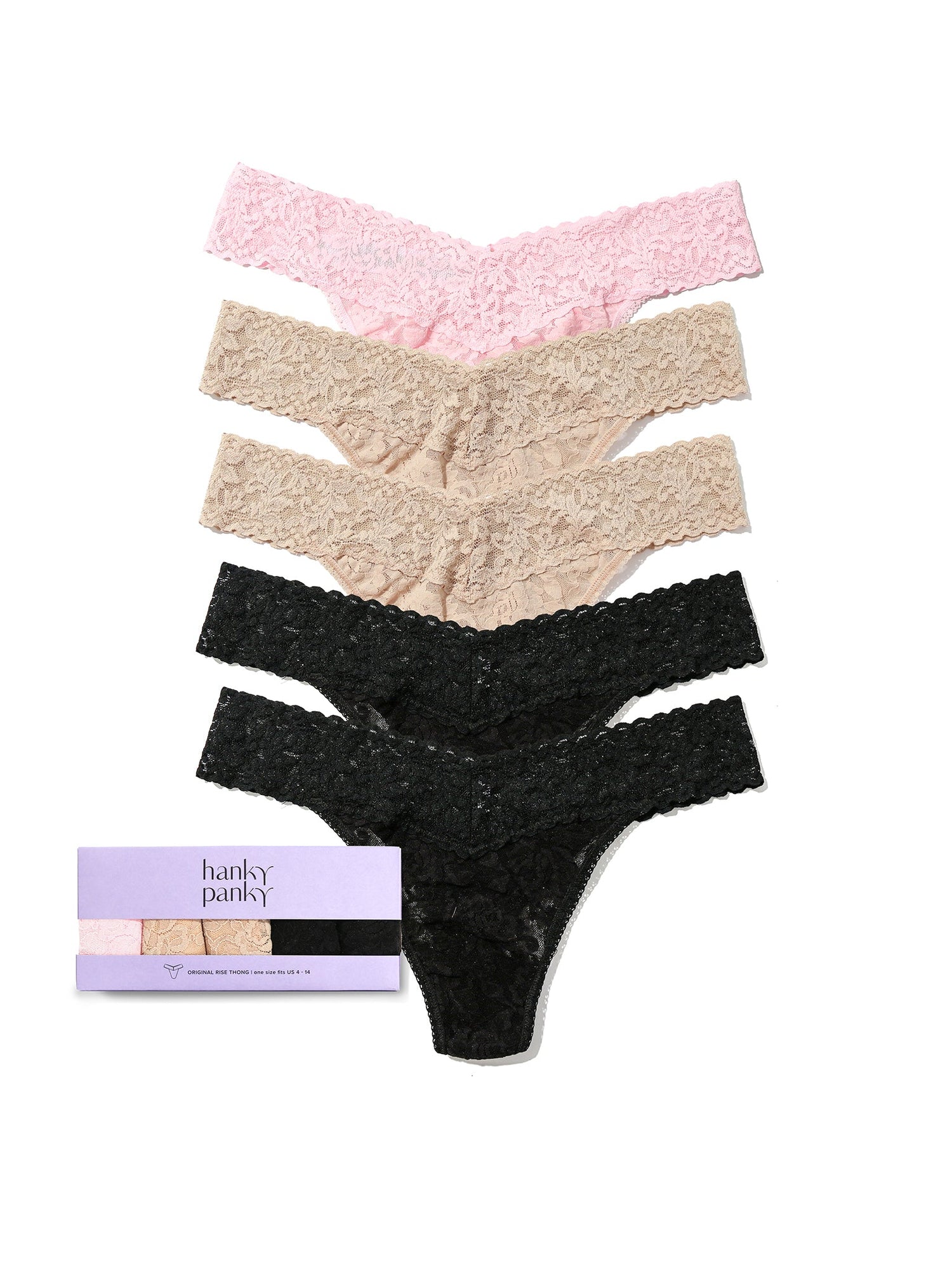 5 Pack Signature Lace® Original Rise Thongs