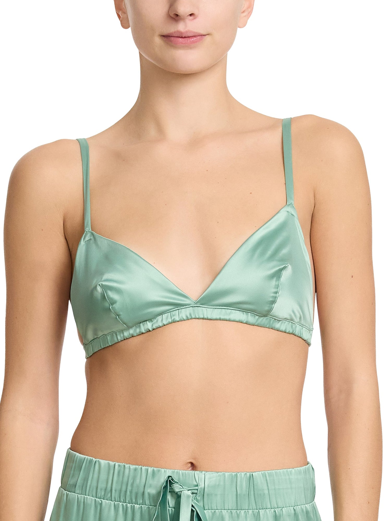 Satin Sleep Fashion Bralette Green Tea