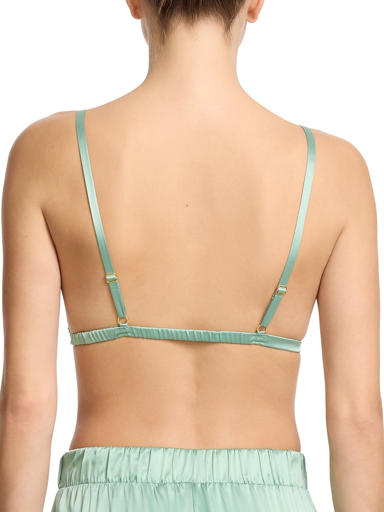 Satin Sleep Fashion Bralette Green Tea