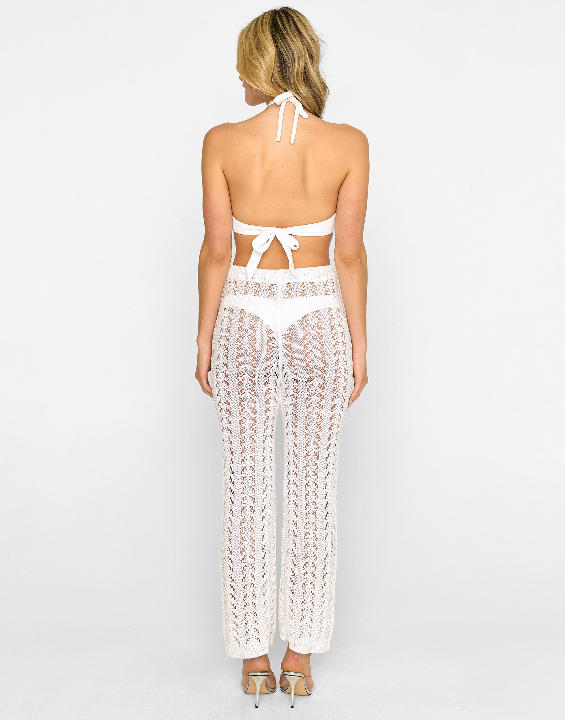 Krista Crochet Pants by Summer Haus - White / M