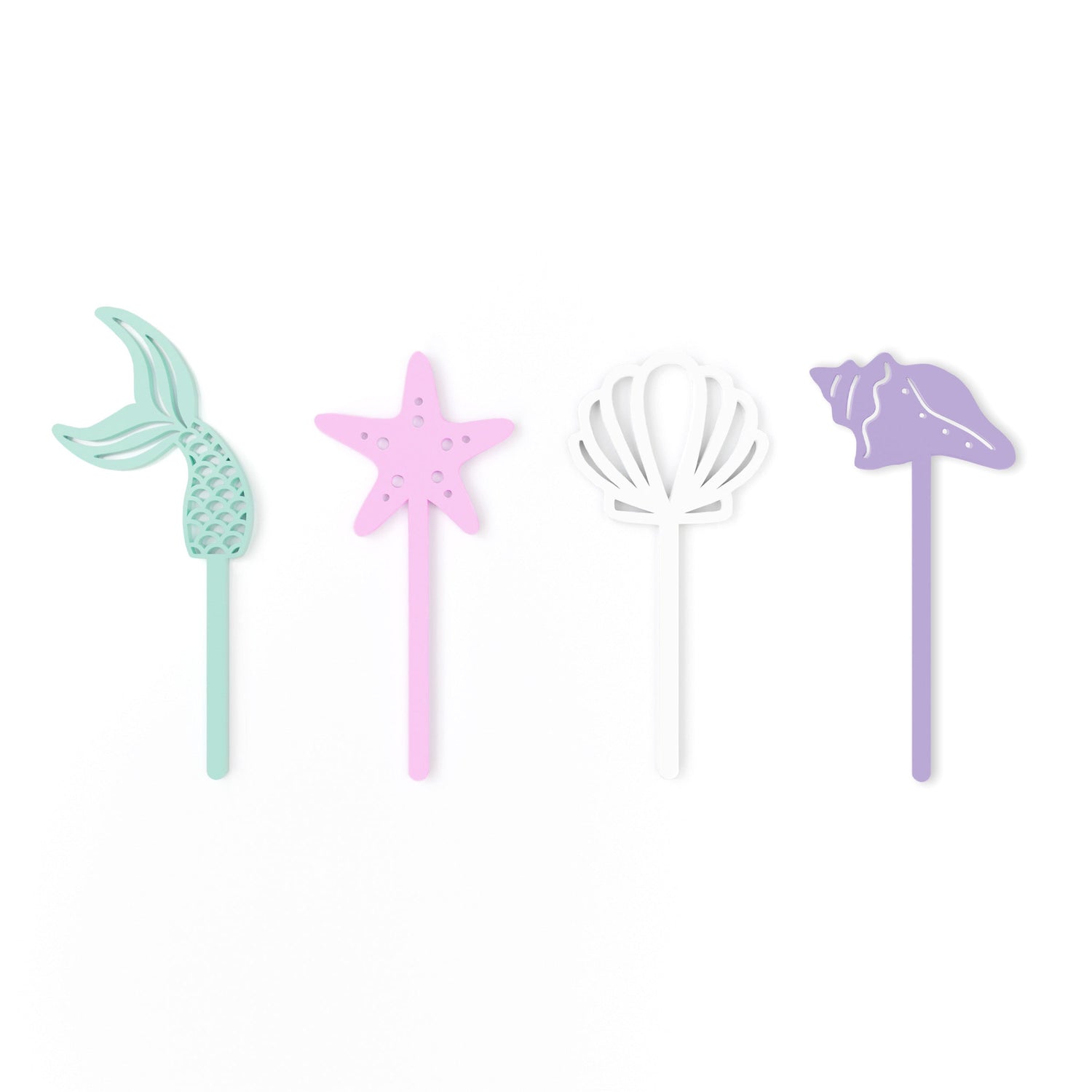 Mermaid Acrylic Cupcake Toppers, Pack of 12