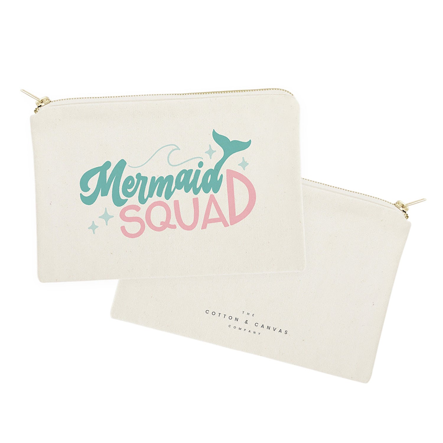 Mermaid Squad Cotton Canvas Cosmetic Bag