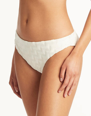 Oceano Regular Cheeky Bottom by Sea Level in White - Angled Detail View