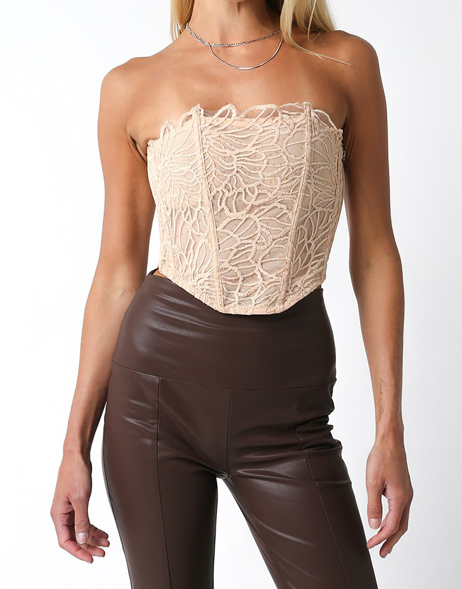 Paisley Corset Top by Summer Haus - Nude