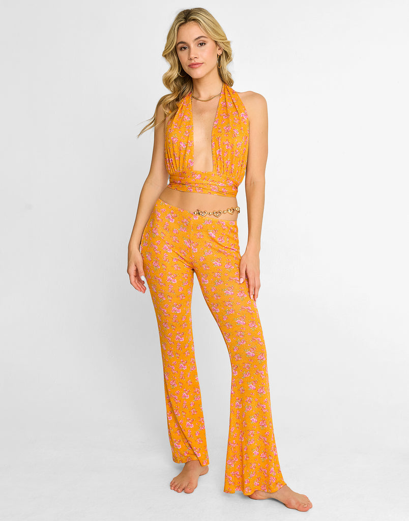 Saddie Pant in Orange Ditsy Floral | Beach Bunny Swimwear