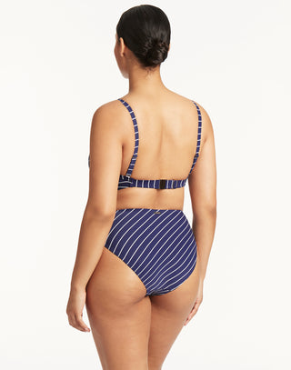 Shoreline Retro High Waist Bottom by Sea Level in Navy - Back View