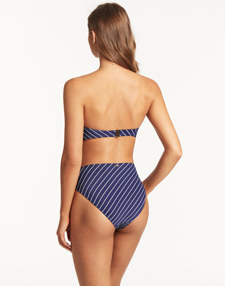 Shoreline Retro High Waist Bottom by Sea Level in Navy - Alternate Back View