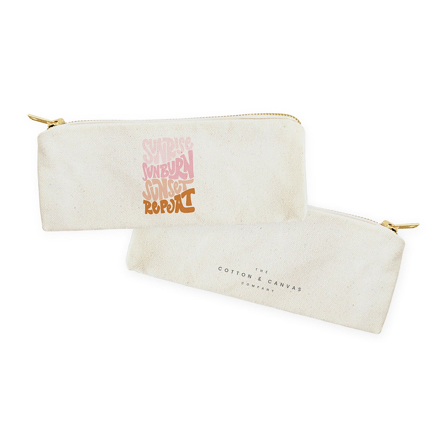 Sunrise Sunburn Sunset Repeat Cotton Canvas Pencil Case