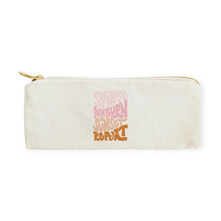 Sunrise Sunburn Sunset Repeat Cotton Canvas Pencil Case