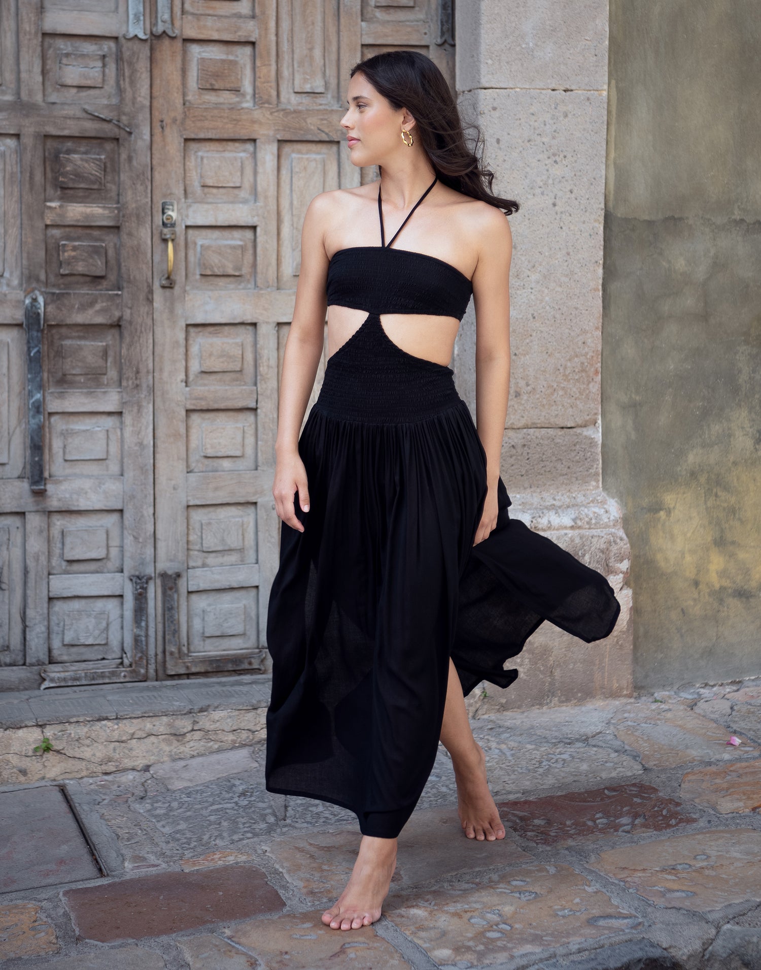 Tropez Maxi Dress by Tiare Hawaii in Black - Front View