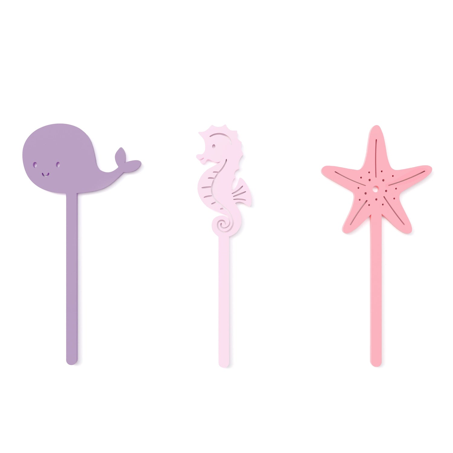 Under the Sea Baby Girl Acrylic Cupcake Toppers, Pack of 12