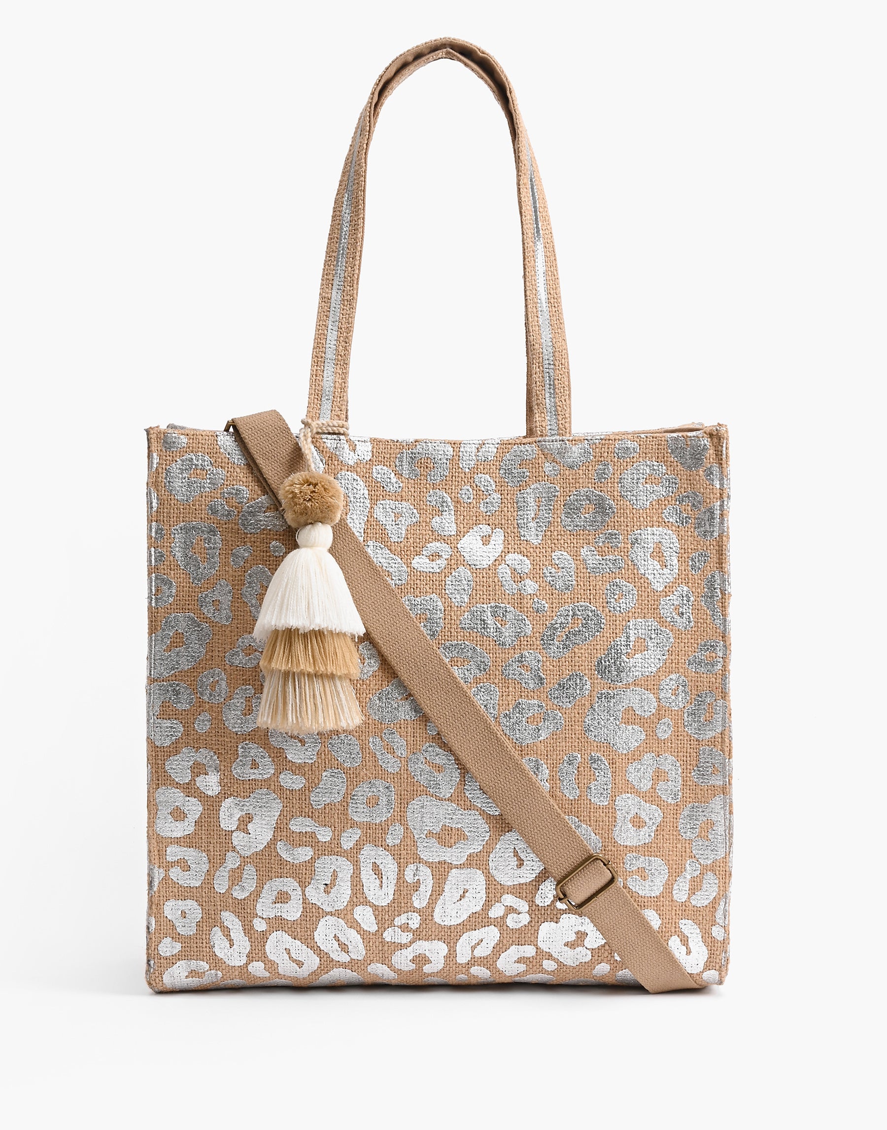 Leopard discount jute tote