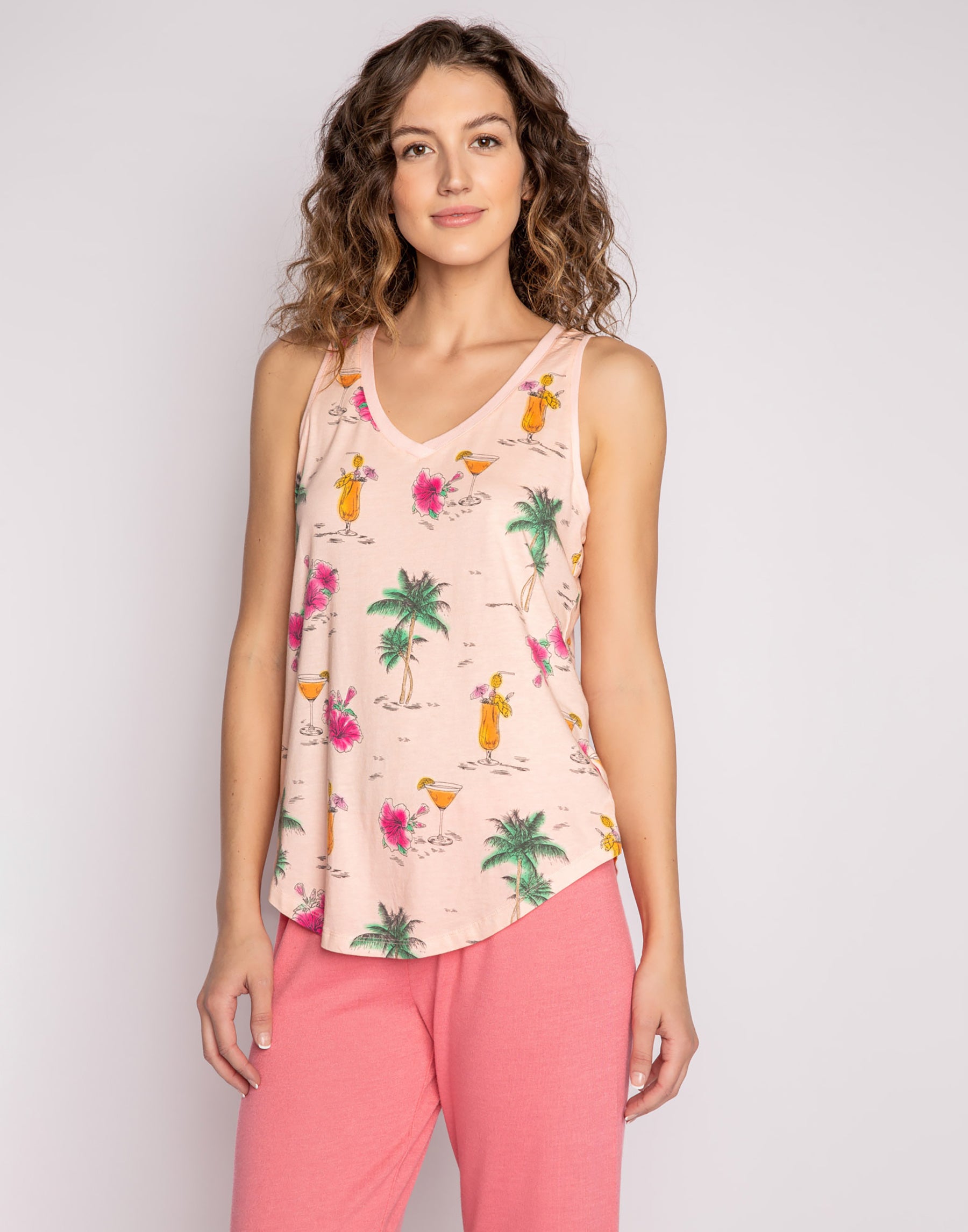 Playful Prints Tank in Pink Dream Beach Bunny Swimwear