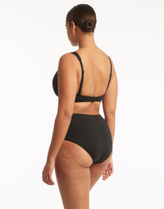 Essentials Multifit Halter Top by Sea Level in Black - Back View