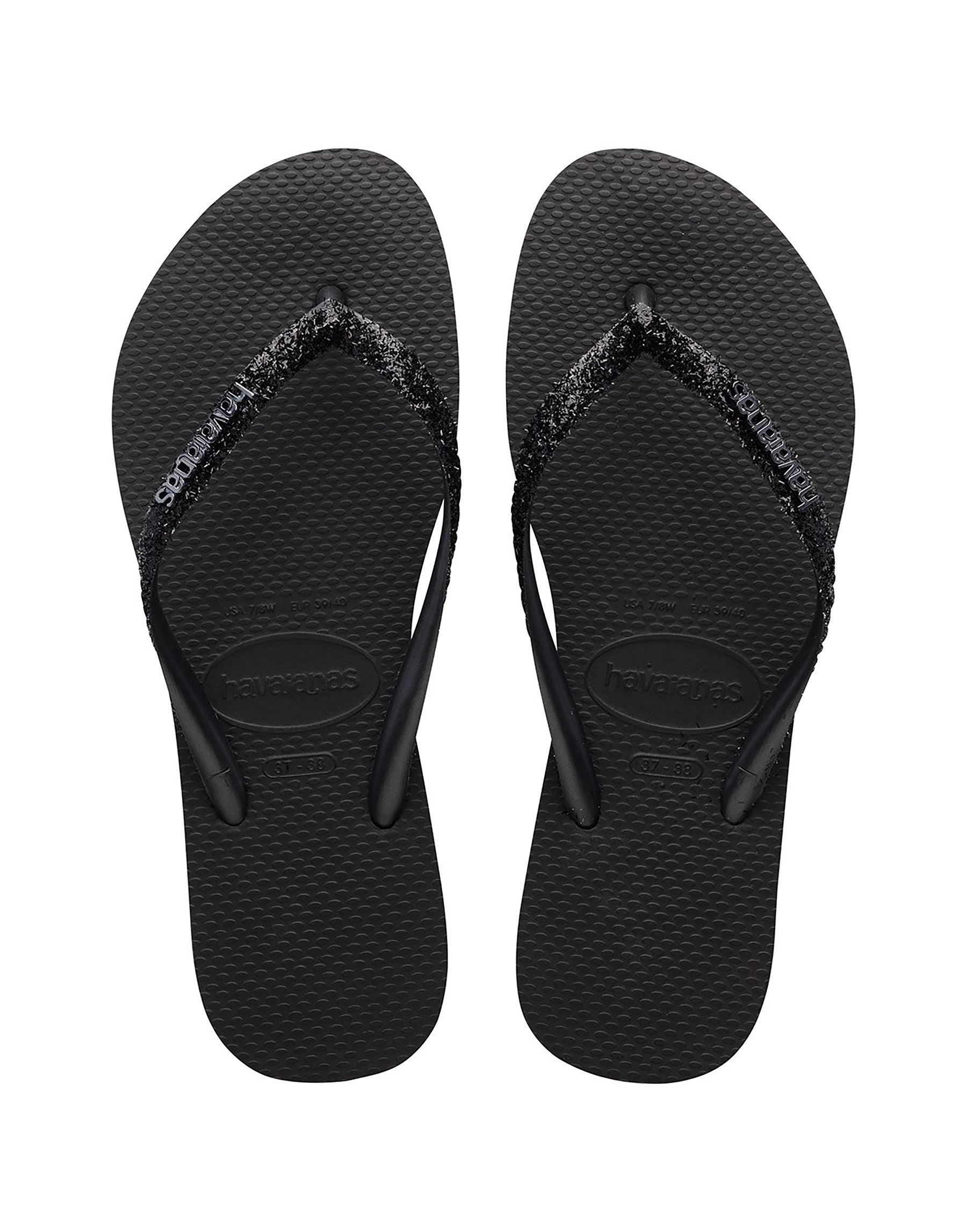 Slim Glitter II Sandal in Black Beach Bunny Swimwear